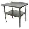 Bk Resources Work Table Stainless Steel With Undershelf, 1.5" Rear Riser 30"Wx24"D VTTR-3024